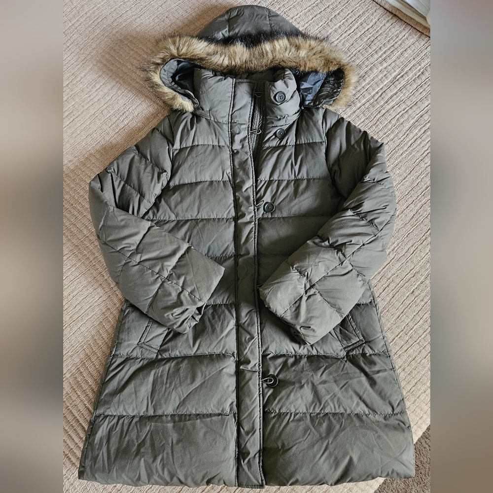 Army Green Uniqlo Down Feather Coat